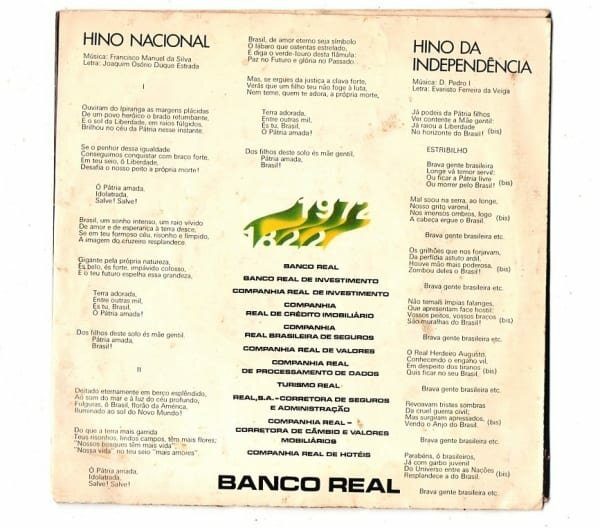 | Casa do Colecionador Disco - Compacto Duplo Promocional - Hino Nacional do Brasil - Banco Real - Vinil - Anos 70