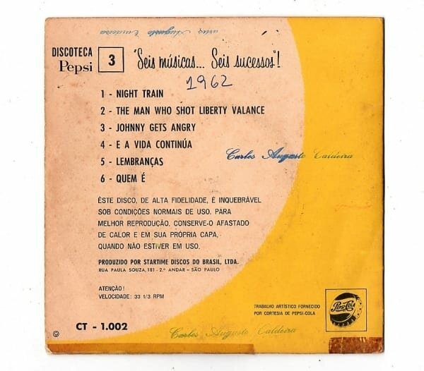 | Casa do Colecionador Disco - Compacto EP - Promocional Pepsi - Seis Musicas Seis Sucessos 3 - Vinil - Anos 60
