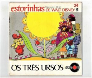 Disco Compacto - Vinil - Estorinhas de Walt Disney - Os Tres Ursos - Anos 70
