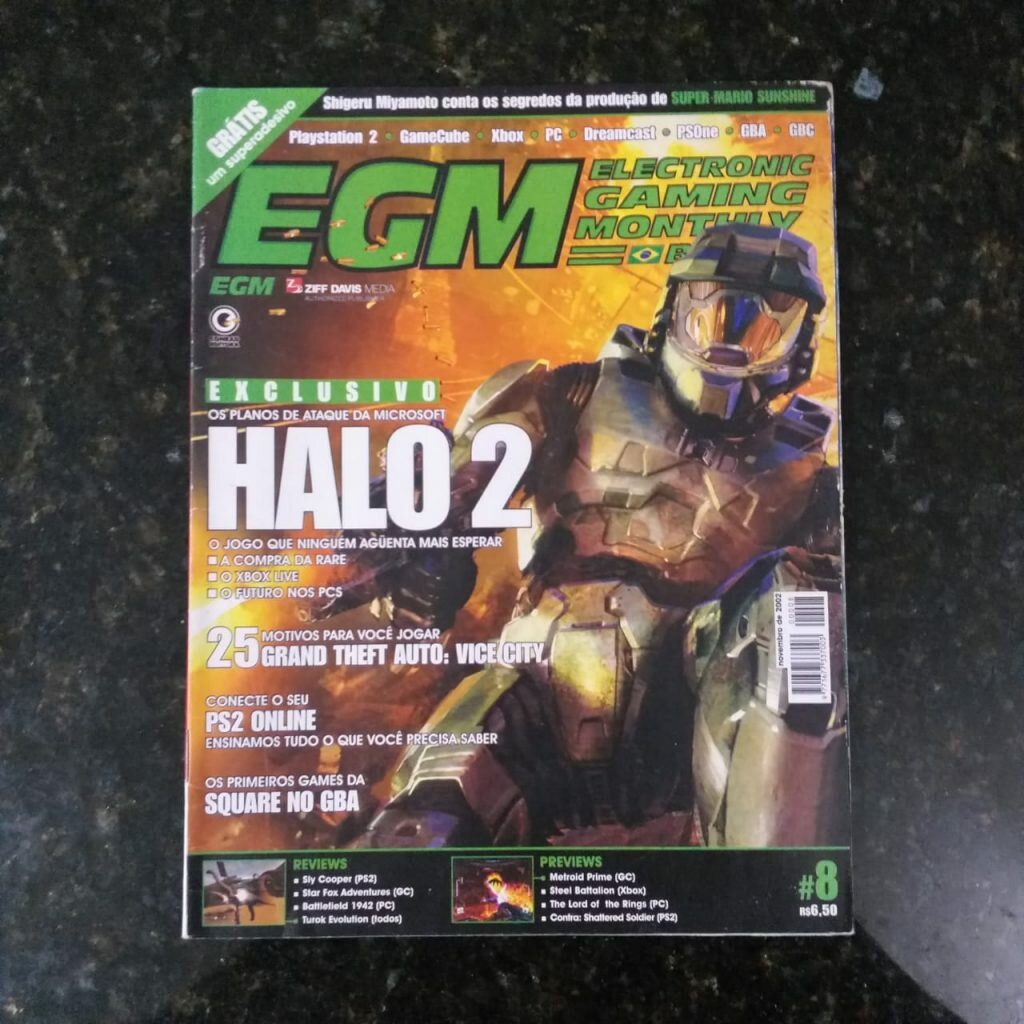 EGM - Electronic Gaming Monthly Nº 08 - Capa Halo 2 - Novembro 2002 (Revista)