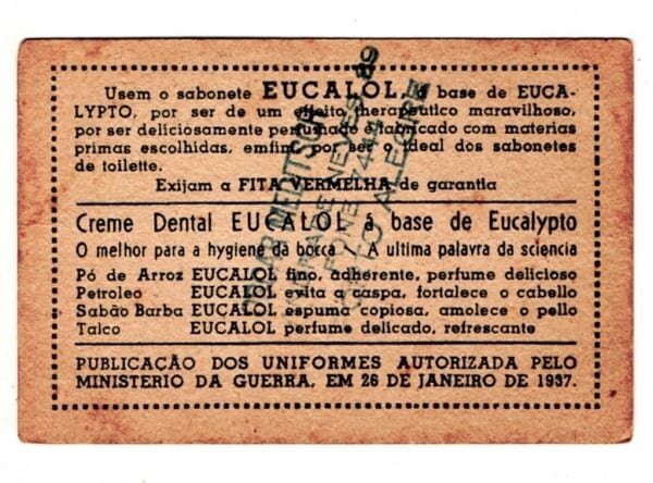 | Casa do Colecionador Estampas Eucalol - Uniformes do Brasil - Imperio - Série 93 - Estampa 6 - Anos 30 / 40 - 1° Emissão