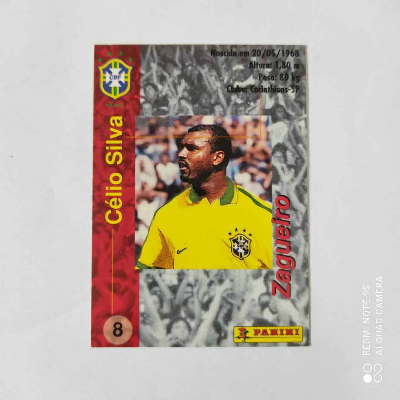 | Casa do Colecionador Futcard Coca Cola - Panini - Seleção Brasileira - Copa América 1997 Nº 08 - Célio Silva