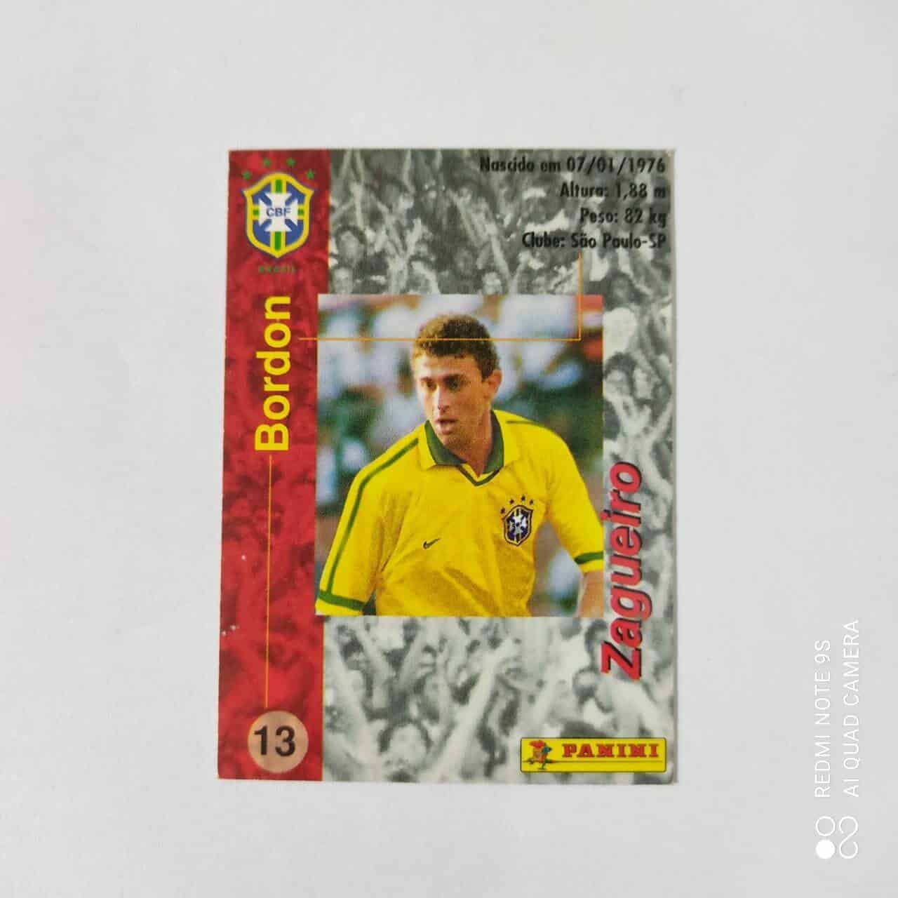 | Casa do Colecionador Futcard Coca Cola - Panini - Seleção Brasileira - Copa América 1997 Nº 13 - Bordon