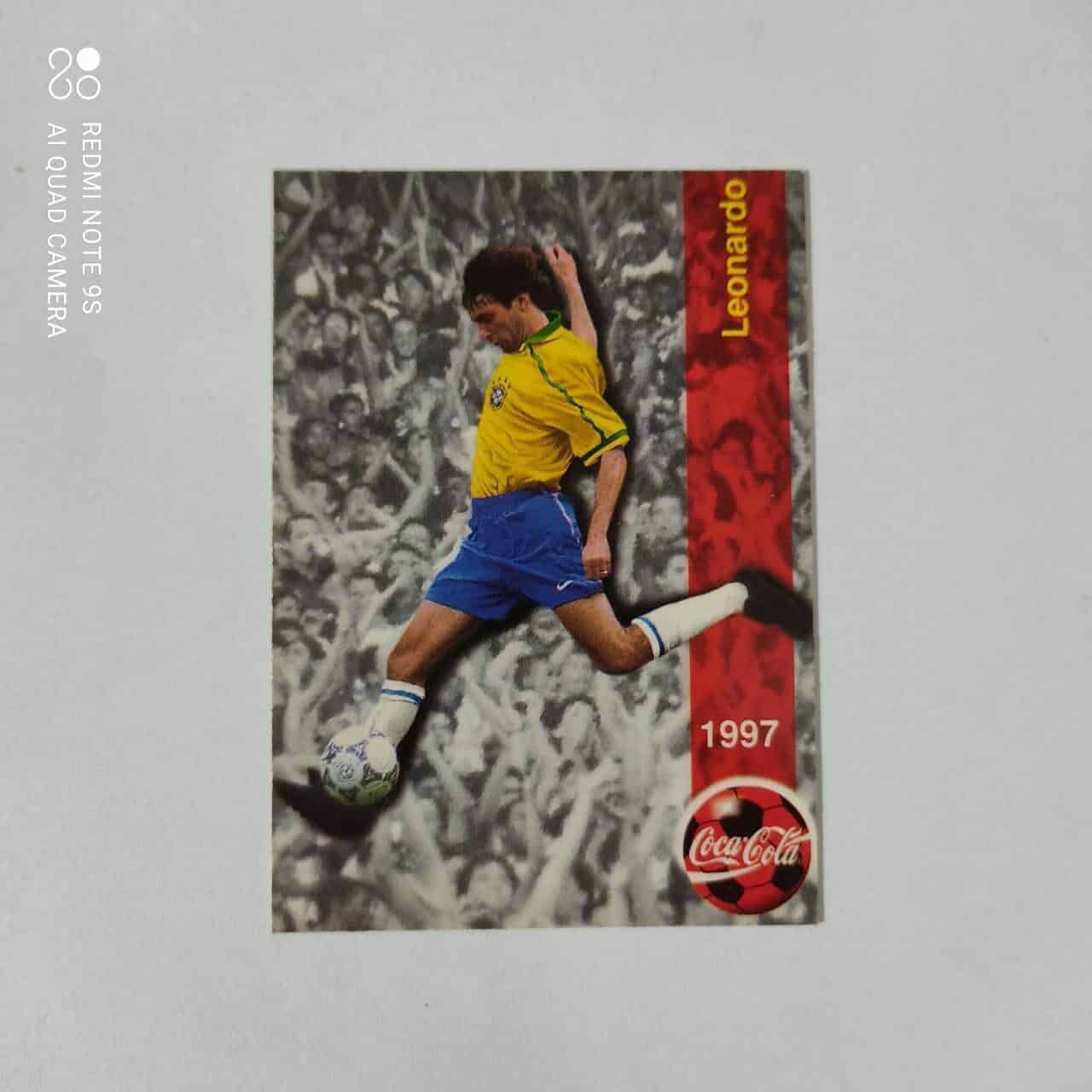 Futcard Coca Cola - Panini - Seleção Brasileira - Copa América 1997 Nº 23 - Leonardo
