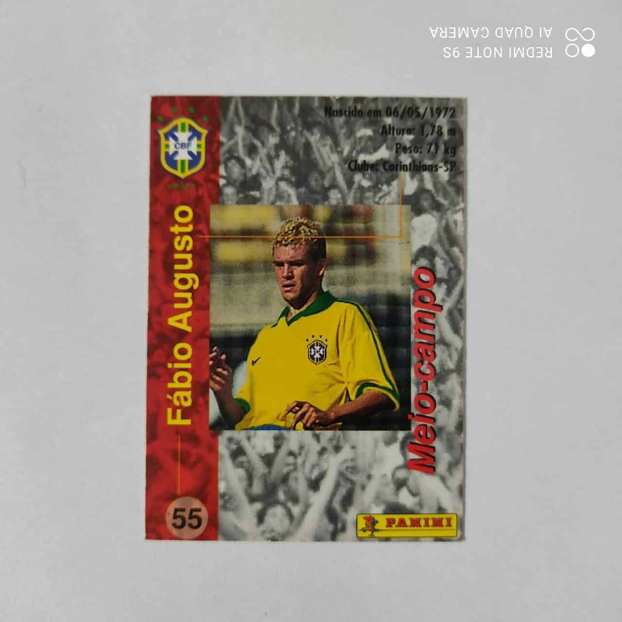 | Casa do Colecionador Futcard Coca Cola - Panini - Seleção Brasileira - Copa América 1997 Nº 55 - Fábio Augusto