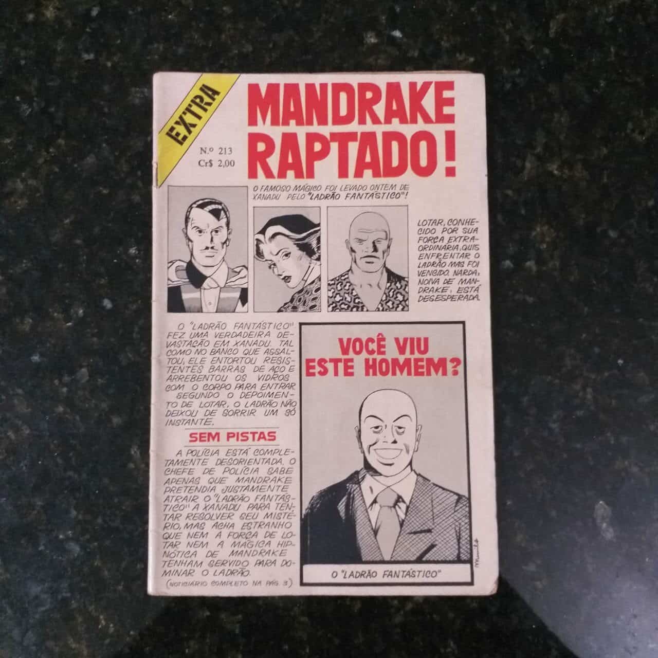 Mandrake Nº 213 (Editora Rio Gráfica - RGE) 1974 (HQ)