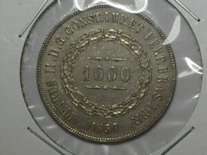 Moeda de 1.000 Réis de 1856 - Imperio - Prata - Soberba