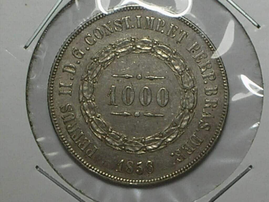 | Casa do Colecionador Moeda de 1.000 Réis de 1856 - Imperio - Prata - Soberba