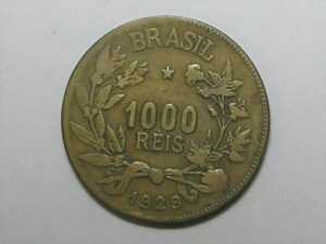 Moeda de 1.000 Réis de 1929 em Bz/Al - Data rara /