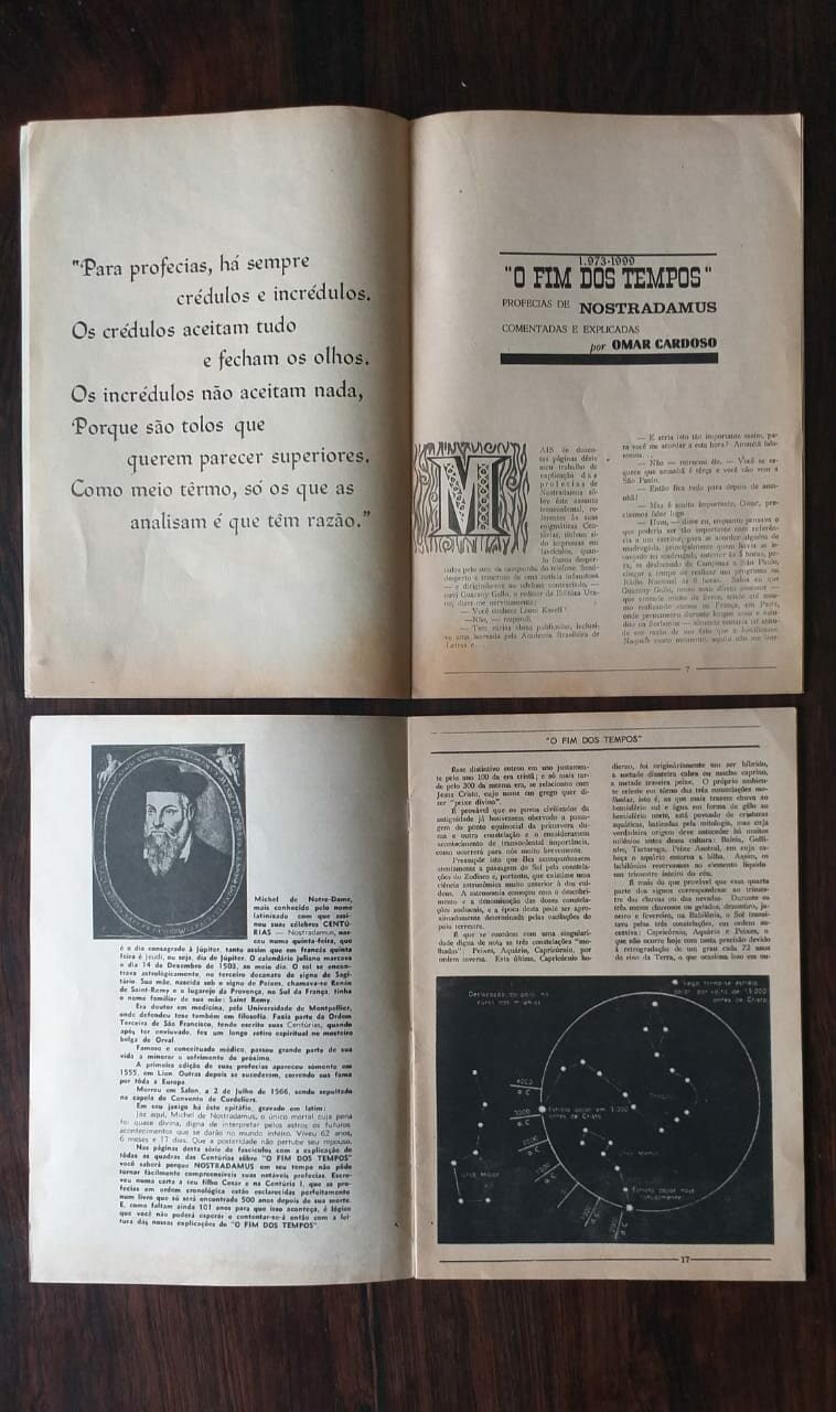 | Casa do Colecionador O Fim dos Tempos - Profecias de Nostradamus comentadas e explicadas por Omar Cardoso - Fascículos 1 e 2