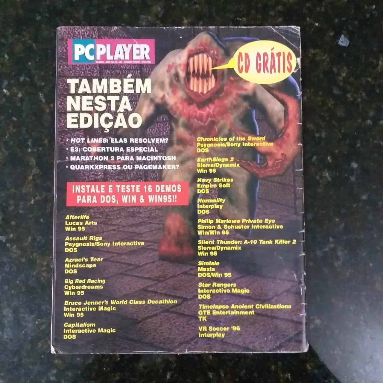 | Casa do Colecionador PC Player Nº 03 - Capa Quake - Julho 1996 (Revista)