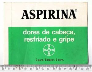 Propaganda Antiga - Adesivo Externo Aspirina - Bayer - Memorabilia Industria Farmaceutica - Anos 80
