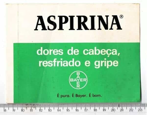 | Casa do Colecionador Propaganda Antiga - Adesivo Externo Aspirina - Bayer - Memorabilia Industria Farmaceutica - Anos 80