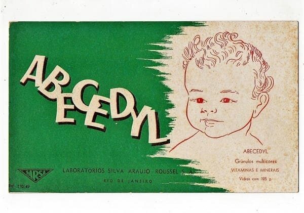 | Casa do Colecionador Propaganda Antiga - Mata Borrao - Memorabilia Industria Farmaceutica - Abecedyl - Laboratorios Silva Araujo - Anos 50