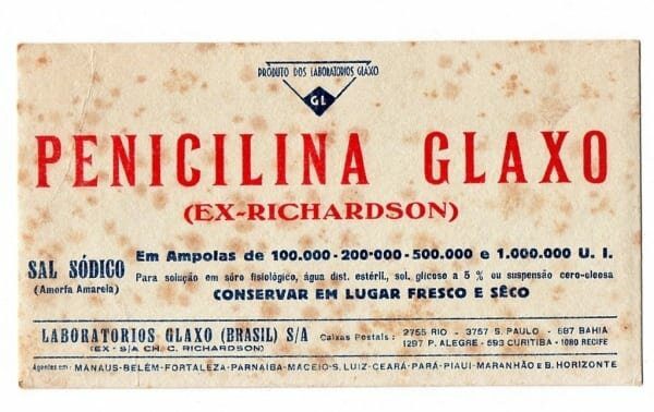 | Casa do Colecionador Propaganda Antiga - Mata Borrao - Memorabilia Industria Farmaceutica - Penicilina Glaxo ( Ex Richardson ) - Anos 50