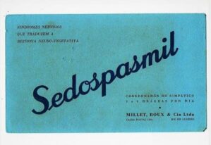 Propaganda Antiga - Mata Borrao - Memorabilia Industria Farmaceutica - Sedospasmil - Millet Roux Cia Ltda - Anos 50