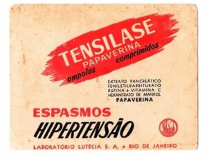 Propaganda Antiga - Mata Borrao - Memorabilia Industria Farmaceutica - Tensilase - Laboratorios Lutécia - Anos 50