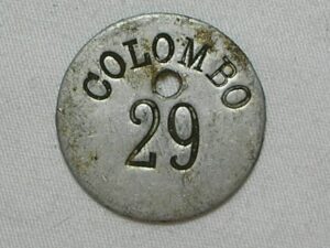 > Raríssima ficha da Confeitaria Colombo do Rio de Janeiro, nº 29 / Unifacial