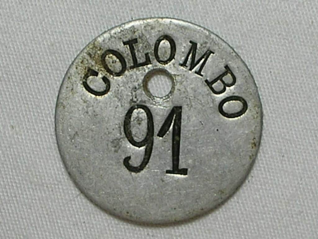 | Casa do Colecionador > Raríssima ficha da Confeitaria Colombo do Rio de Janeiro, nº 91 / Unifacial