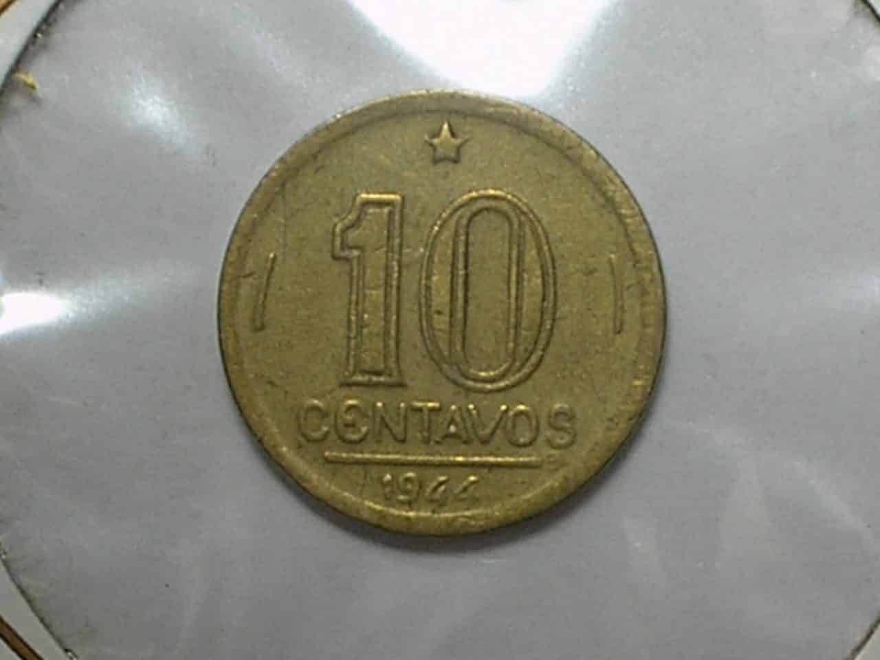 | Casa do Colecionador Reverso Horizontal) 10 Centavos - 1944 ... Bz/all - Getúlio Vargas