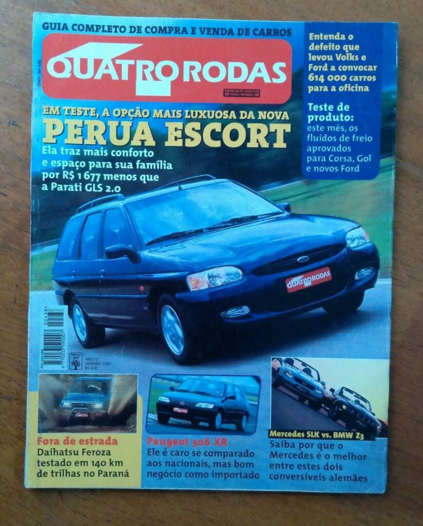 | Casa do Colecionador Revista Abril Quatro Rodas 438 1997 / Perua Escort Mercedes SLK