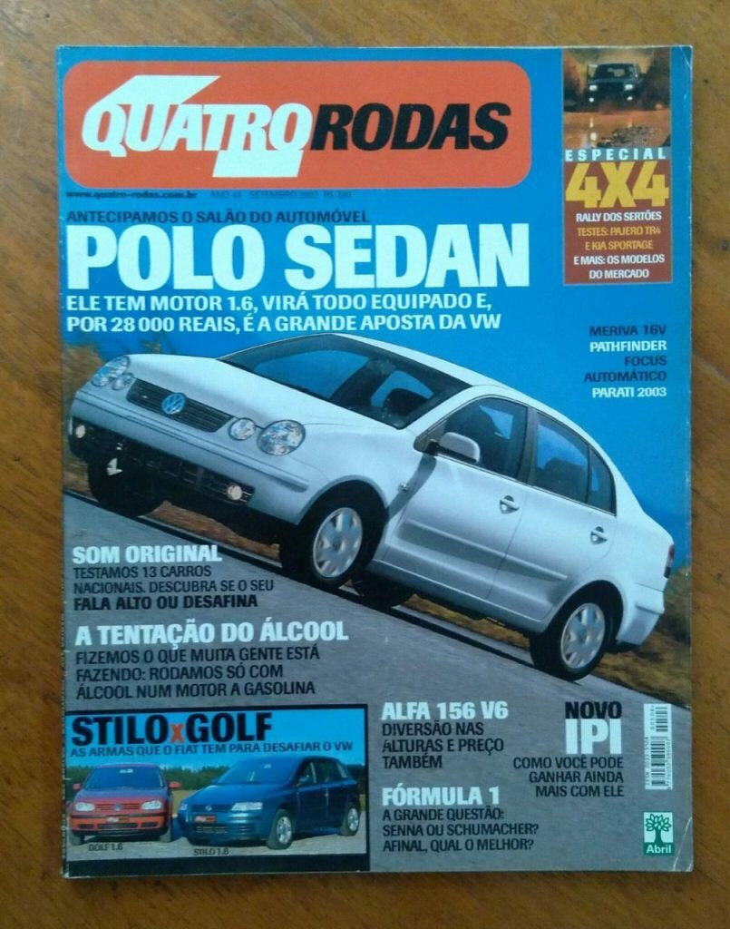 | Casa do Colecionador Revista Abril Quatro Rodas 506 2002 / Polo Sedan Alfa 156 Meriva Parati