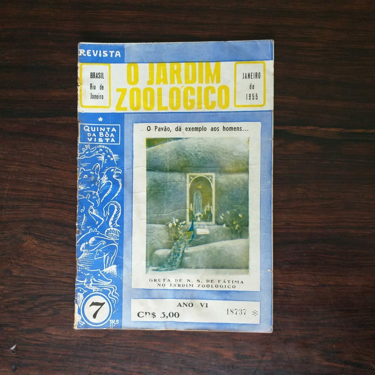 Revista o Jardim Zoológico Nº 07 - (Rio de Janeiro - Quinta da Boa vista) Janeiro 1955
