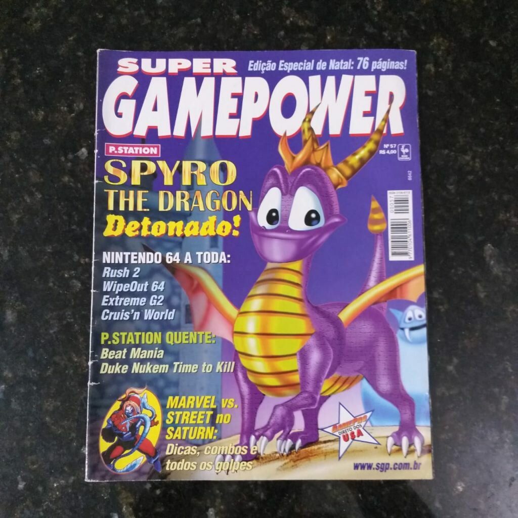 Super Game Power Nº 57 - Capa Spyro The Dragon - Dezembro 1998 (Revista)