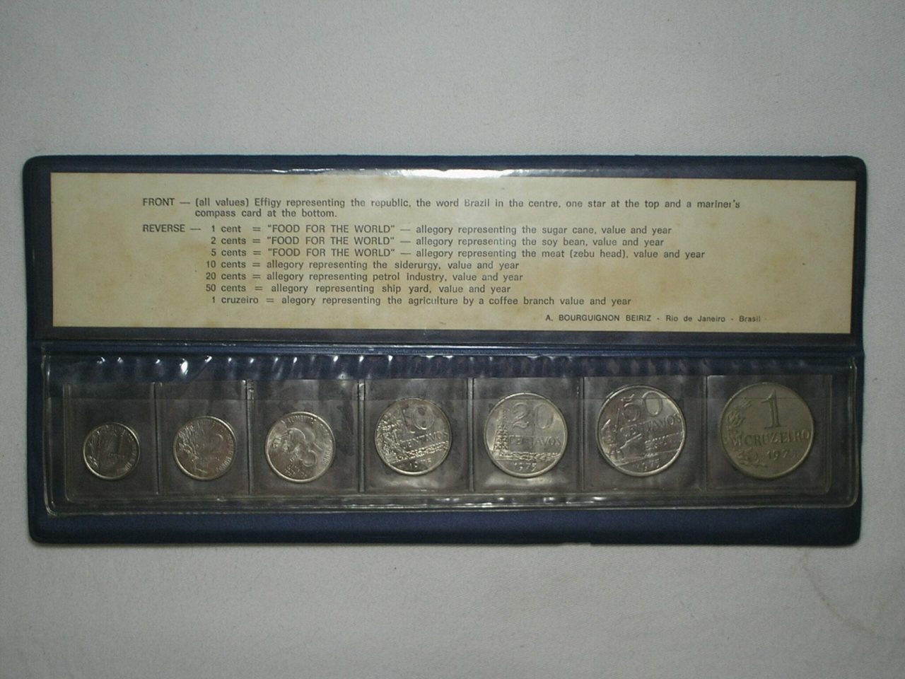 | Casa do Colecionador Uruguay) 5 Nuevos Pesos - 1975 / 150 Anos da Revolução / 14.49g - 33mm / Bz/Al / box62.1