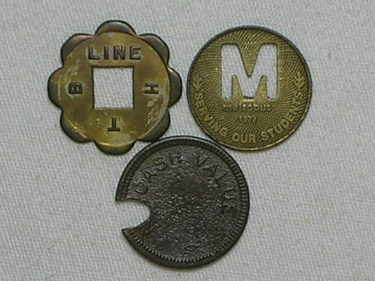 | Casa do Colecionador Usa) Raras - Antiga 3 Fichas Moldadas Diferentes com detalhes no corte / Décadas de 1970's