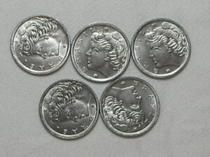 2 centavos - 1967 flor de cunho - 5 moedas