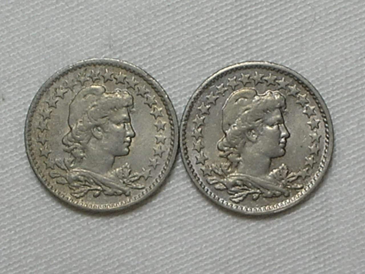 | Casa do Colecionador 50 Rs. 1919 - 2 moedas mbc/s