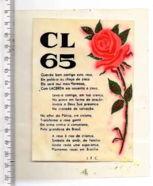 Antigo Plastico Adesivo Politica - Lacerda 65 - Poema