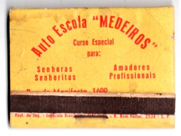 | Casa do Colecionador Caixa De Fosforos - Auto Escola Medeiros - São Paulo ( SP ) - Anos 50