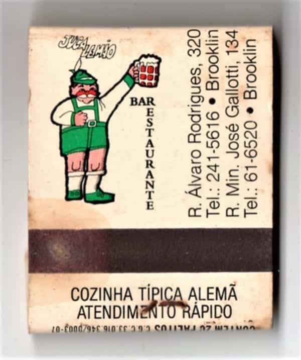| Casa do Colecionador Caixa De Fosforos - Bar e Restaurante Juca Alemão - São Paulo ( SP ) - Anos 60 - Filuminismo