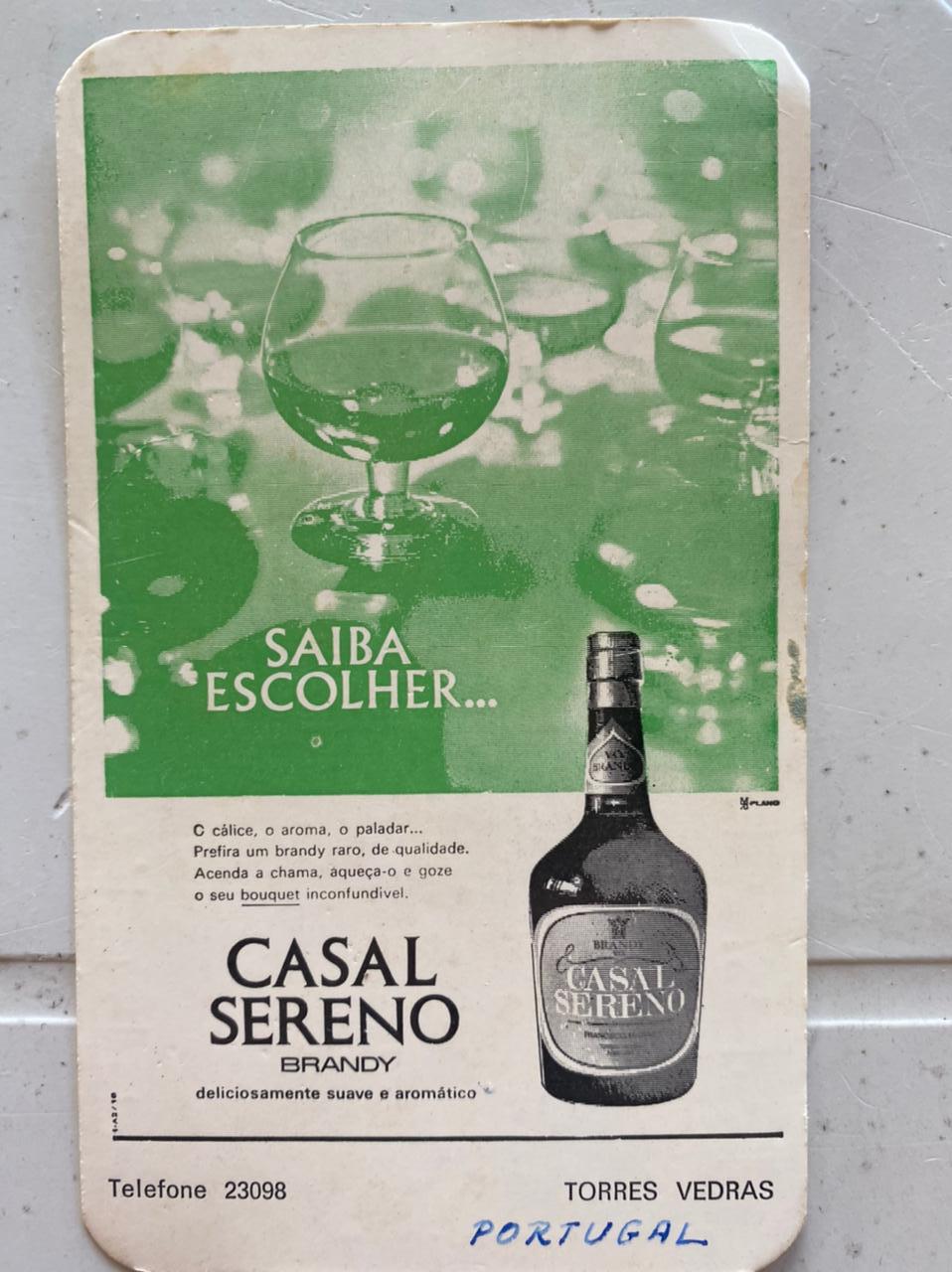| Casa do Colecionador Calendário de Bolso (Tema Bebidas) Ano 1971