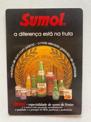 Calendário de Bolso (Tema Bebidas) Ano 1986