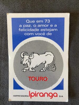 Calendário de Bolso (Tema Signo) Touro Ano 1973