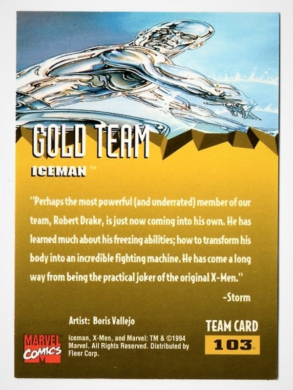 | Casa do Colecionador Card Fleer Ultra 95 - Marvel Comics - Nº 103 - Iceman - Team Card