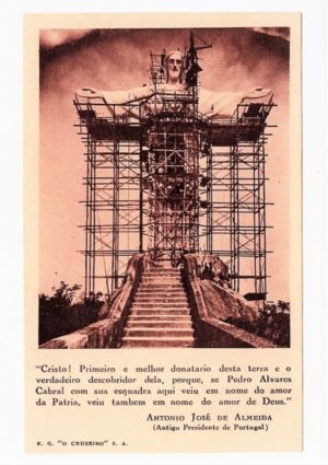 Cartáo Postal - Cristo Redentor Rj - Em Construção - Anos 30