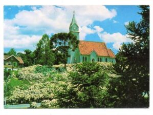 Cartão Postal Gramado ( RS ) - Igreja Evangelica - Jardim Hortencias - Anos 70