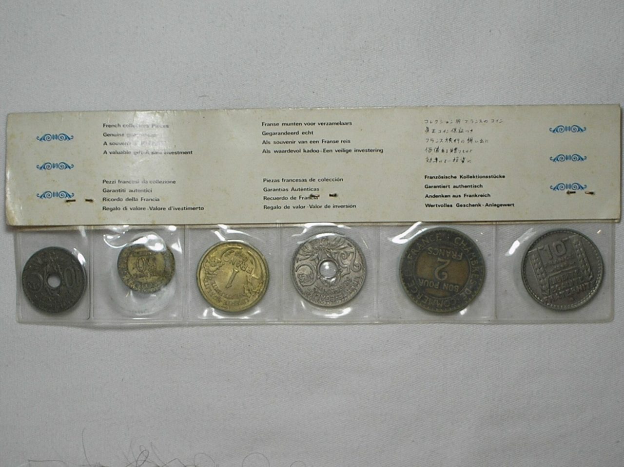 | Casa do Colecionador Cartela 6 Moedas Da França, Datas 1949-b/1921/1932/1939/1926/1935 - Algumas dificeis / m30.1