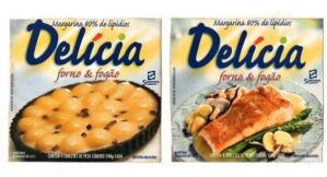 Coleção Receitas Margarina Delicia - 2 Fichas - Anos 80