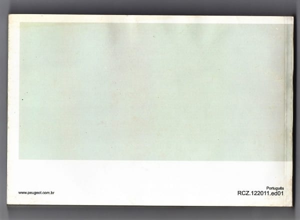 | Casa do Colecionador Manual Do Proprietario Peugeot Rcz - 2012