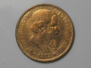 : Moeda 40 Réis - 1873 / Império de Petrus 2º / Mbc