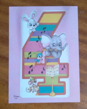 Papel de Carta Decorado Médio Cartiuge 1090 / Elefante e Flauta