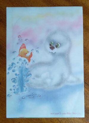 Papel de Carta Decorado Mini Belas Artes 374 / Peixinho.