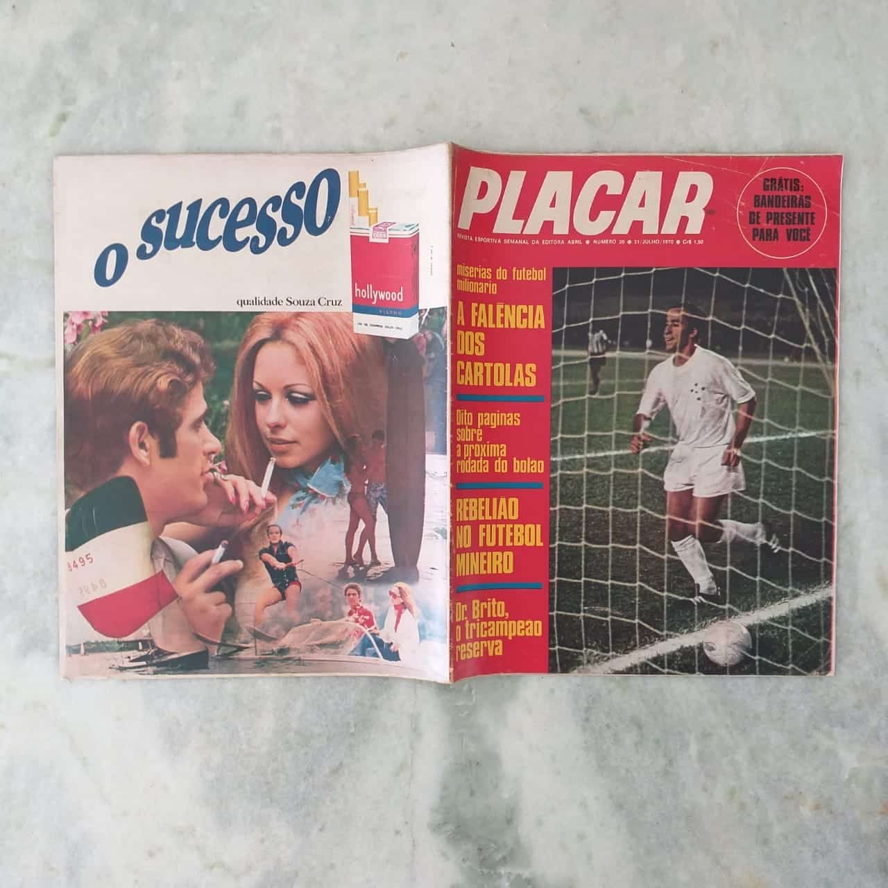 | Casa do Colecionador Placar Nº 0020 (Com pôster - Brito - Flamengo) 31 de Julho de 1970 (Revista)