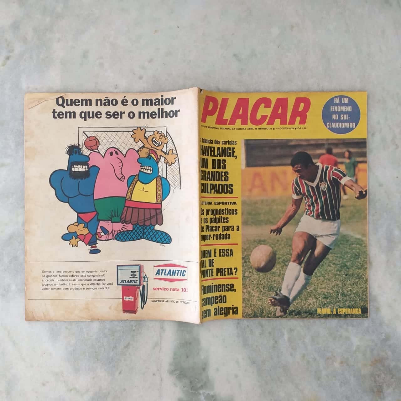 | Casa do Colecionador Placar Nº 0021 (Com pôster - Claudiomiro - Internacional) 07 de Agosto de 1970 (Revista)