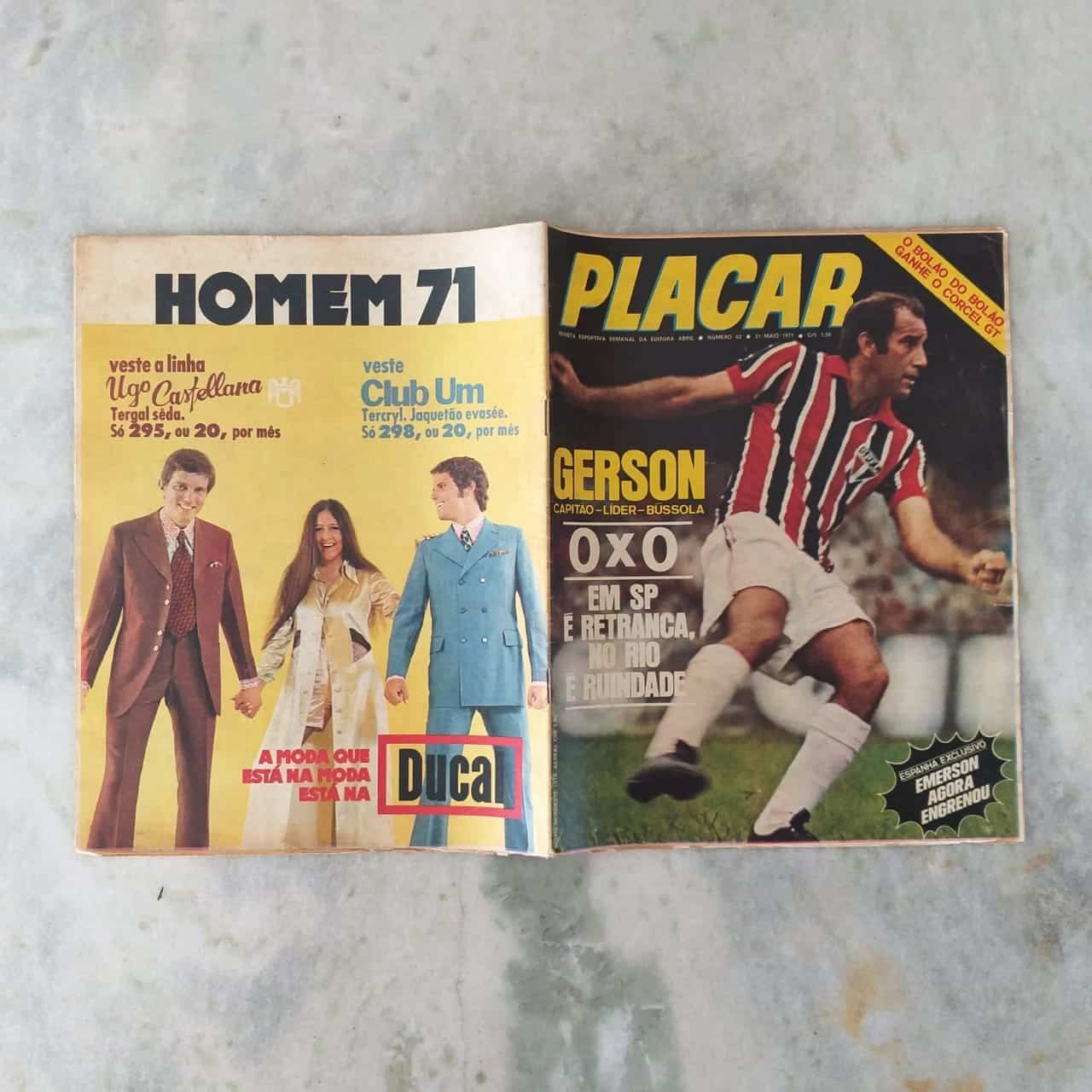 | Casa do Colecionador Placar Nº 0062 (Com pôster - Ubirajara - Flamengo) 21 de Maio de 1971 (Revista)
